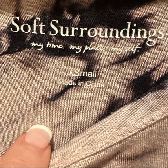 Soft Surroundings Timely Pink Tie Dye Asymmetrical Tunic Tank Top Blouse Size XS - Picture 5 of 6